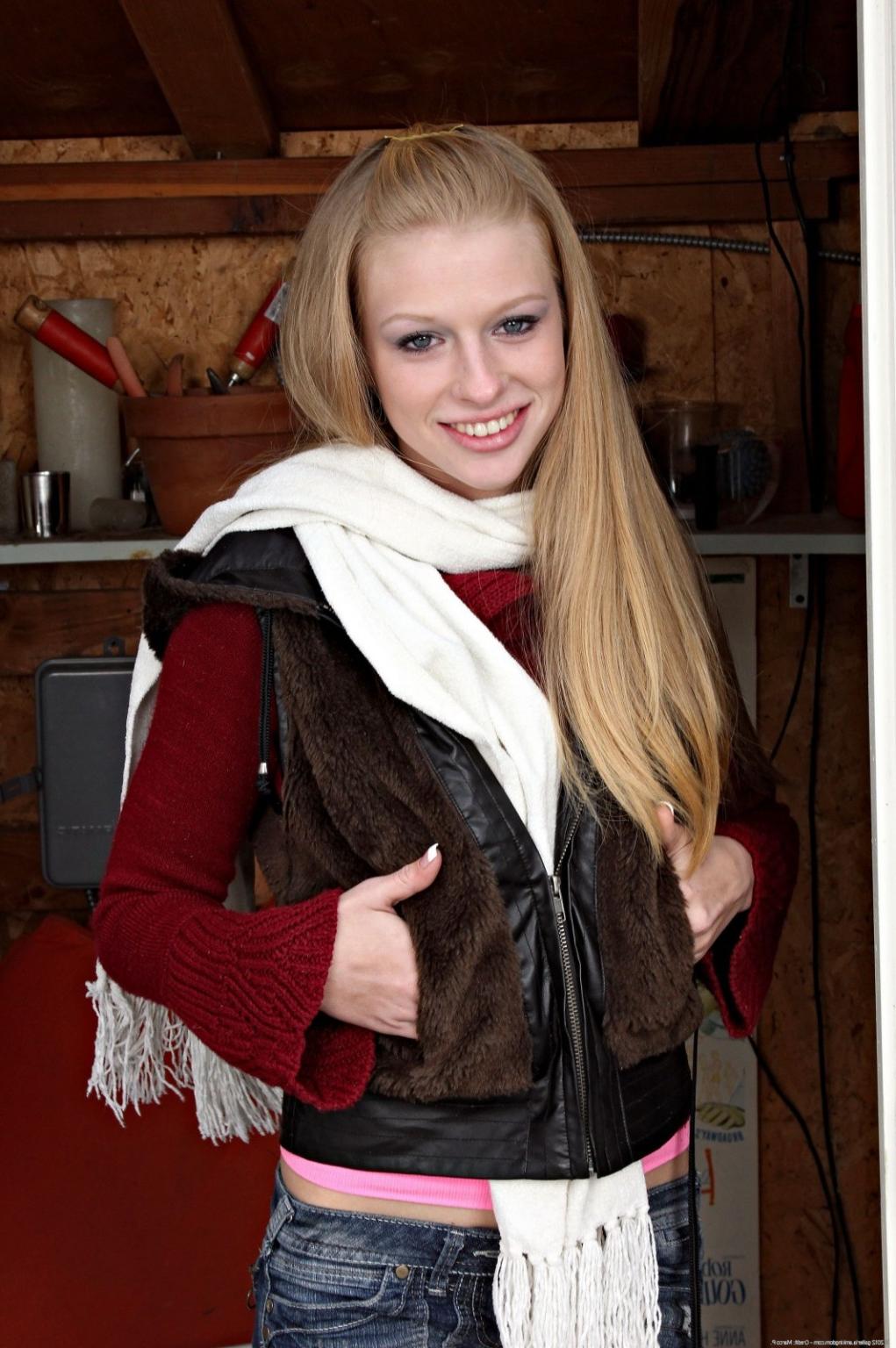 15P Skinny amateur teen Avril Hall strip teasing