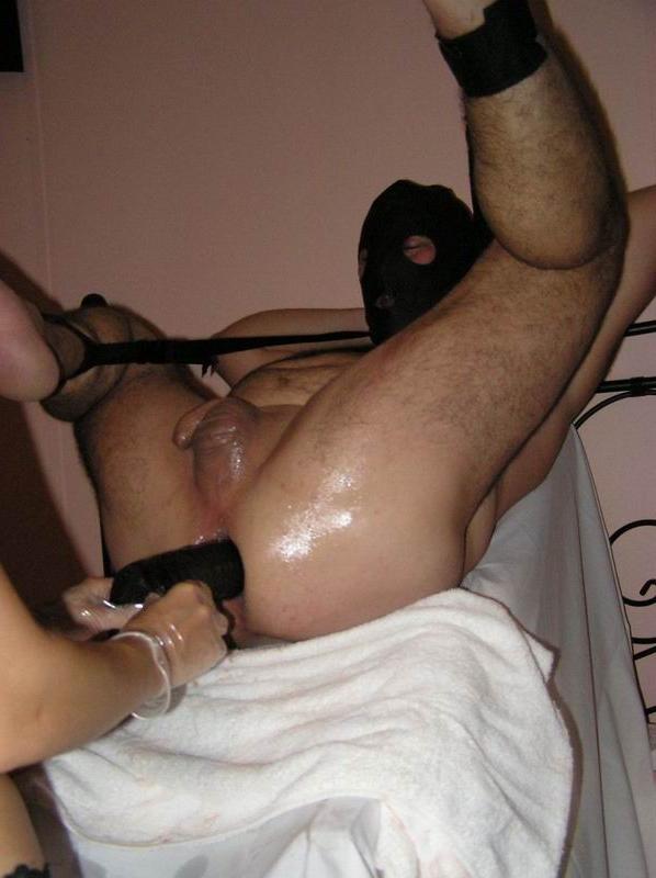 16P male slave feminized with huge dildo
