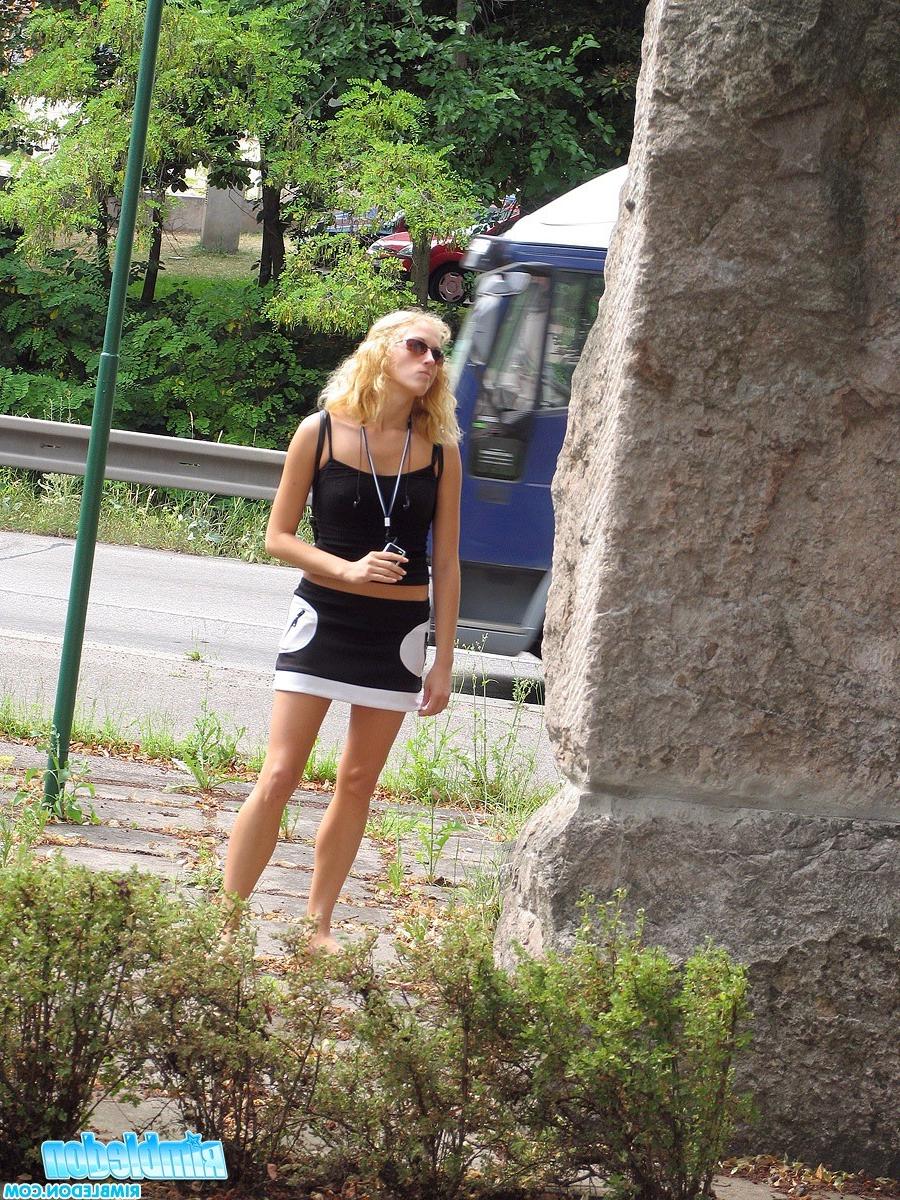 13P Cute blonde girl gets cash and a facial for a nasty rimjob