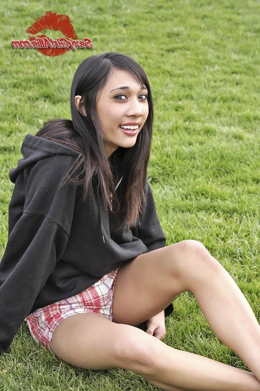 16P Skinny asian amateur teen at playground outside