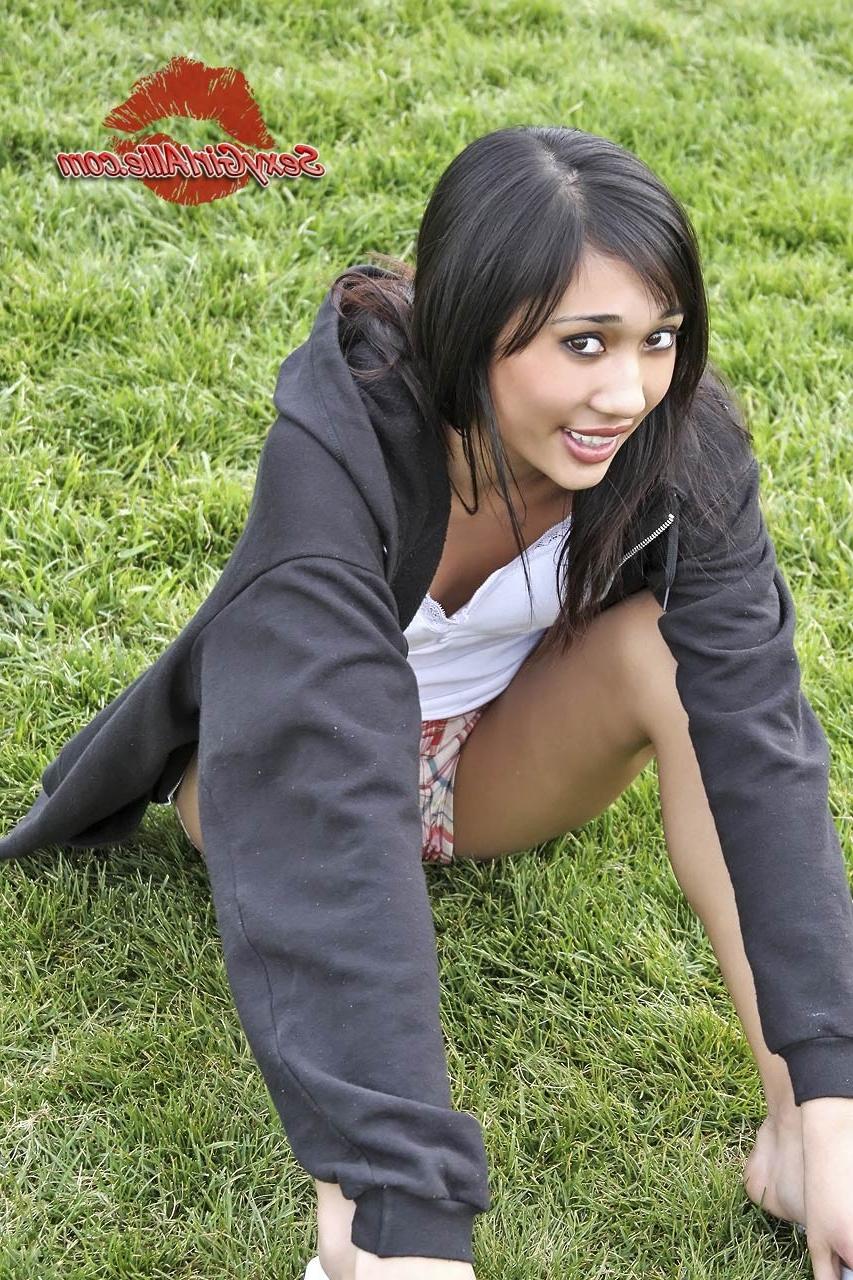 16P Skinny asian amateur teen at playground outside