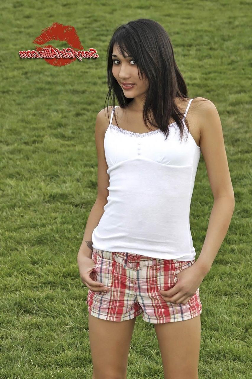 16P Skinny asian amateur teen at playground outside