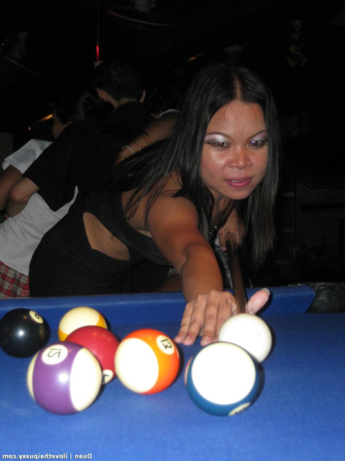 15P Thai Bargirl Plays Billards And Sucks Tourist Cock For Cash