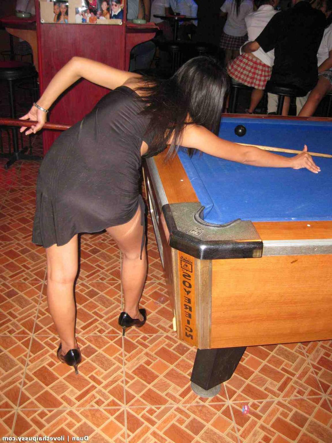 15P Thai Bargirl Plays Billards And Sucks Tourist Cock For Cash