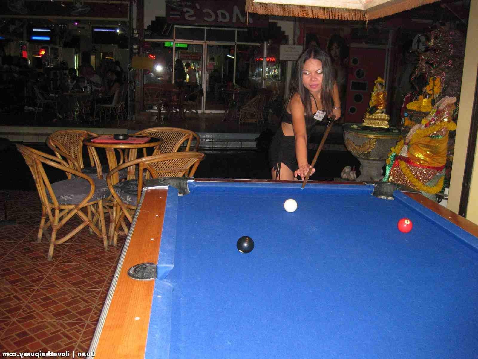 15P Thai Bargirl Plays Billards And Sucks Tourist Cock For Cash