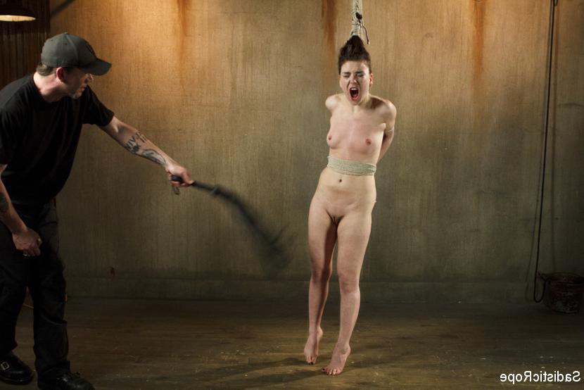 17P Juliette March bound in yellow ripped pantyhose spanked and vibrated to orgasm