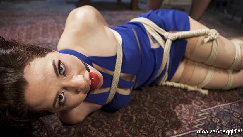 20P Ingrid Mouth bound property with red ballgag is strapon fucked b