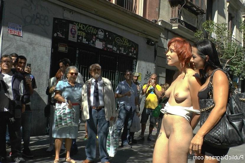 21P Lilyan Red redhead public babe is bound and fucked with an audience