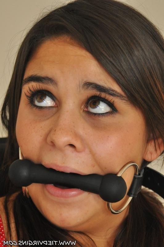 16P Girl tied up in bondage gagged