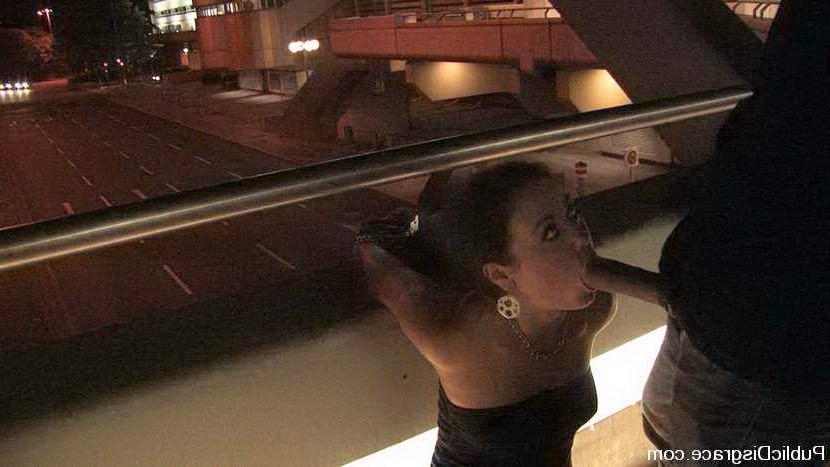 15P Brunette having sex and getting public bondage experience