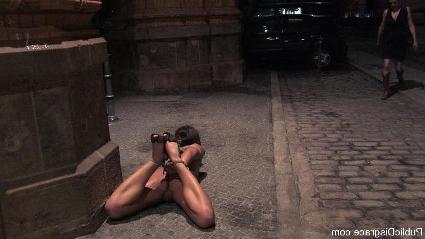 15P Brunette having sex and getting public bondage experience