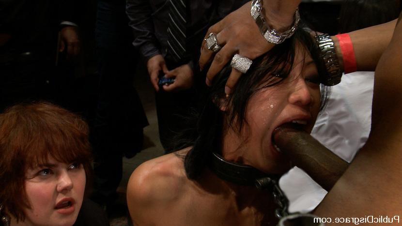 15P Asian chick gets exciting bondage and fucked in public