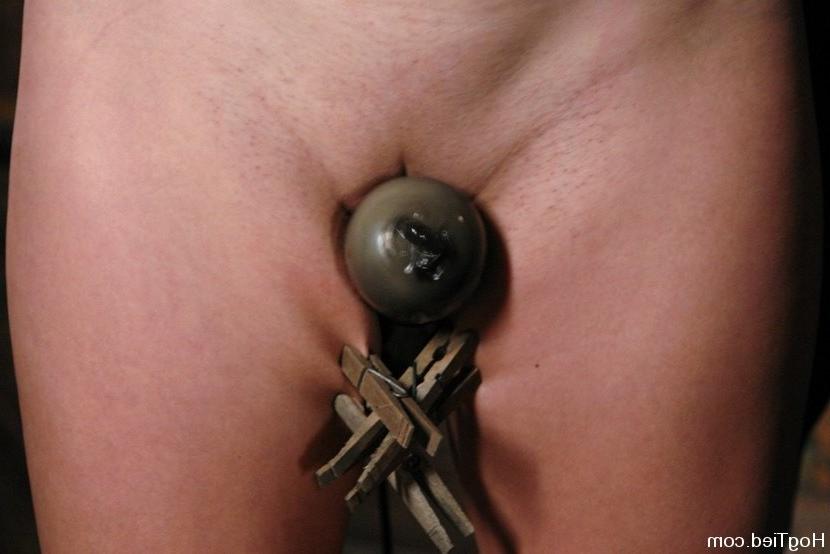 15P Excited blonde gets bondage with tormented pussy and tits