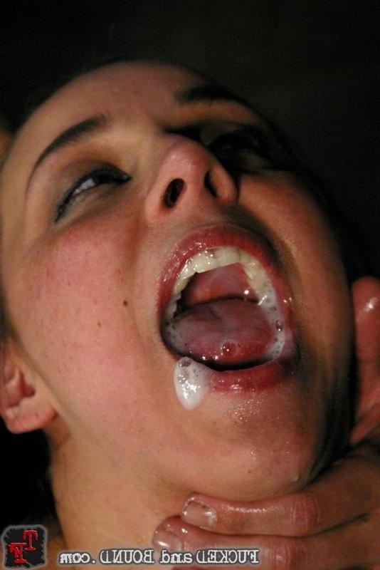 15P Kinky lass in bondage act fucked and cummed in mouth hole