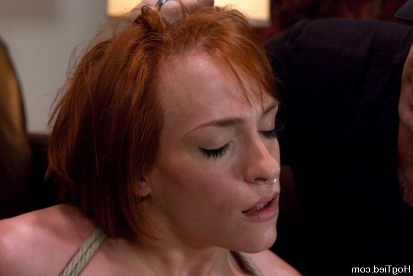 15P Horny redhead bondaged and gets device penetrated in pussy