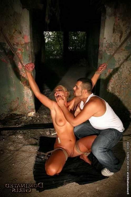 15P Obedient blonde in bondage does deep throat