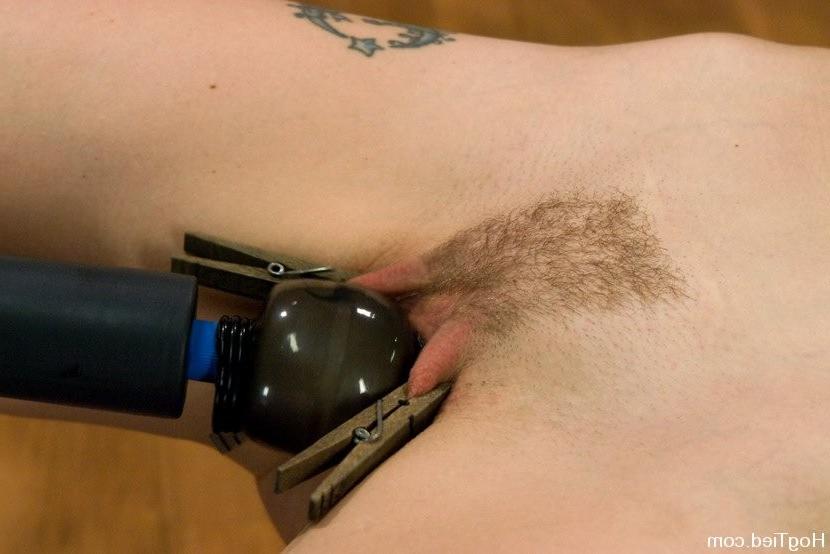 15P Excited lass forced orgasm with device in bondage act