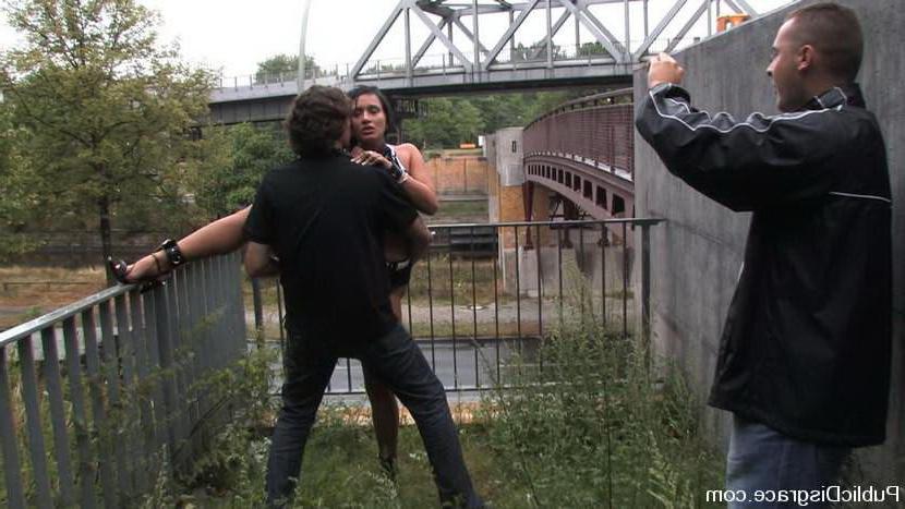 15P Sassy brunette gets bondage experience and fucked outside