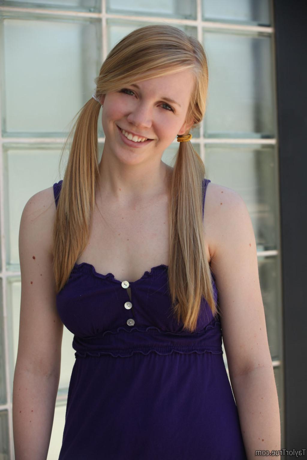 16P Blonde teen naked outside