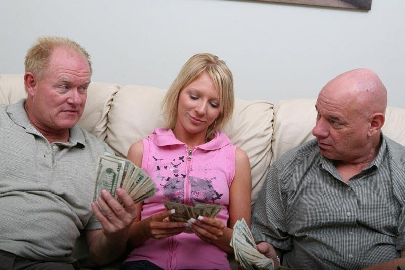 15P Beautiful young blonde fucking hard old guys for cash