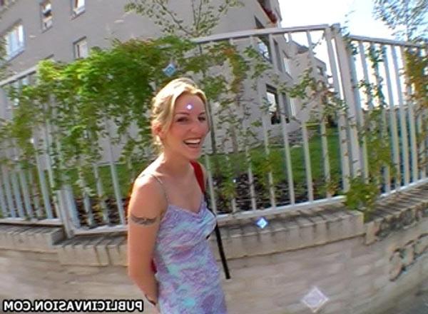 16P thin body czech amateur blondie fucking for cash in the street