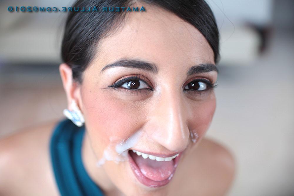 15P Exotic teen getting huge mouthful of jizz