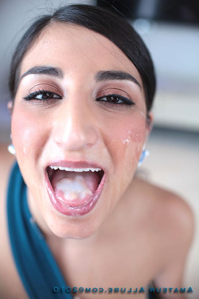 15P Exotic teen getting huge mouthful of jizz