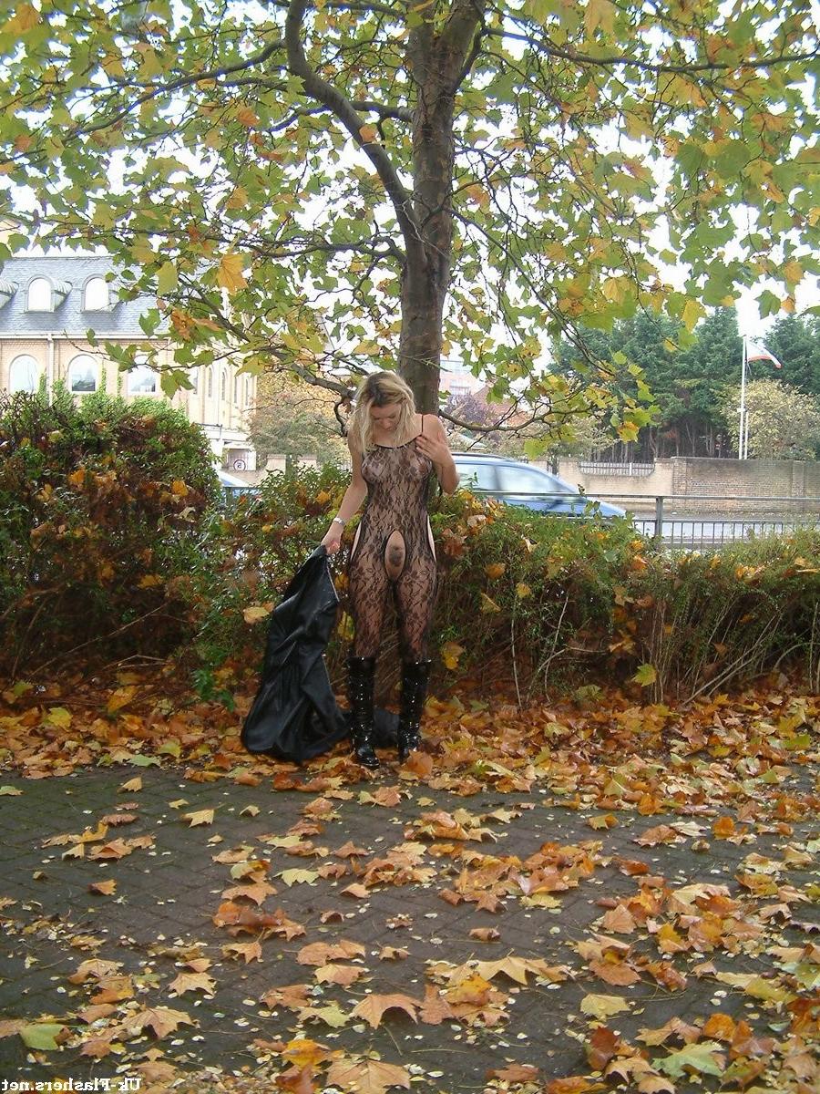 16P Amateur milf Emmas pantyhose flashing and hairy public nudity