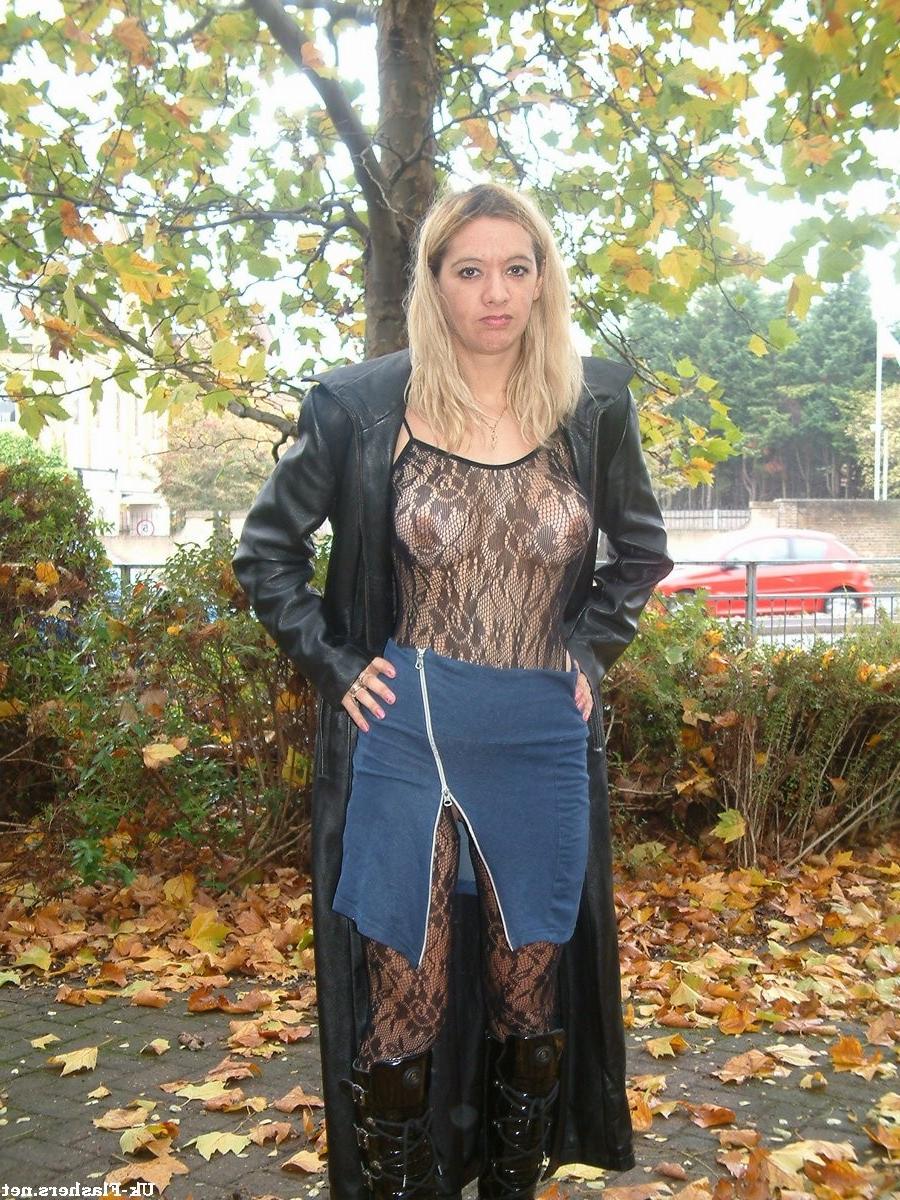 16P Amateur milf Emmas pantyhose flashing and hairy public nudity