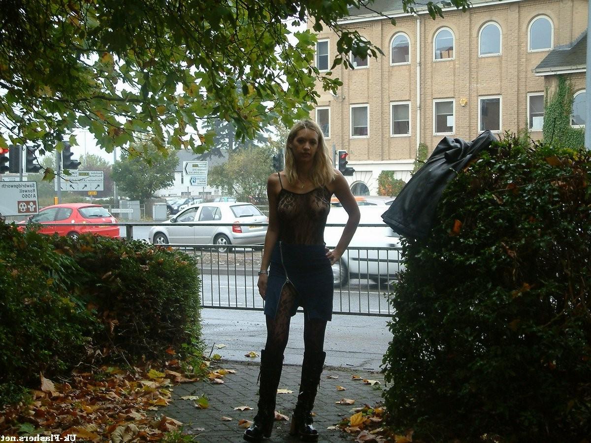 16P Amateur milf Emmas pantyhose flashing and hairy public nudity