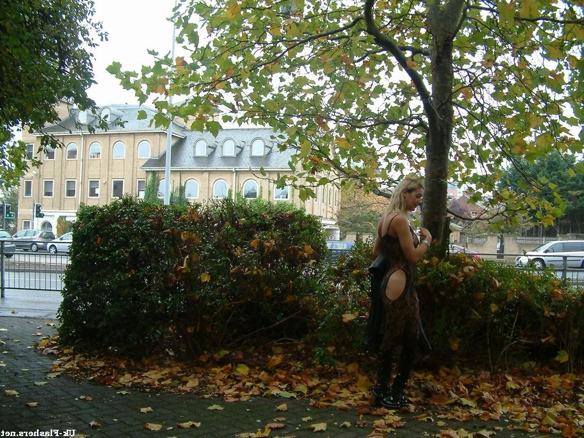 16P Amateur milf Emmas pantyhose flashing and hairy public nudity