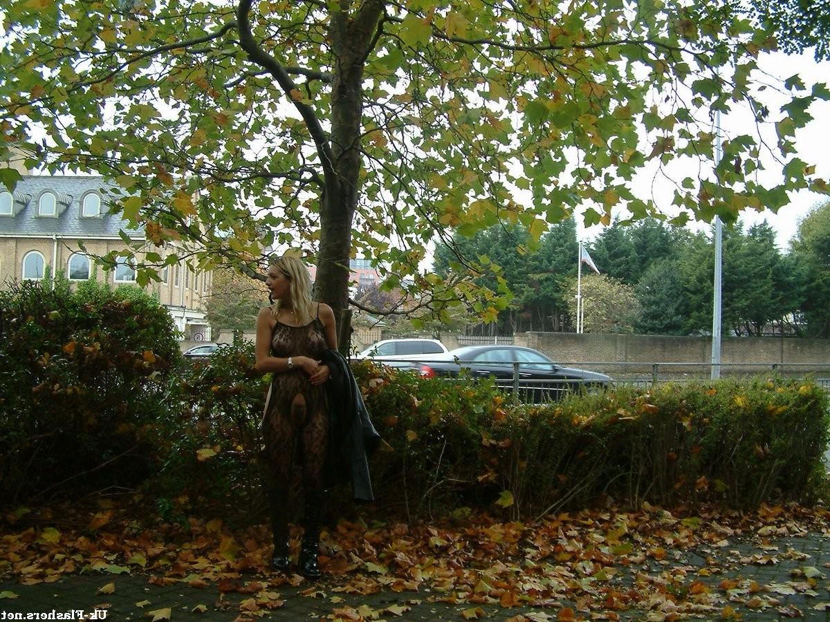 16P Amateur milf Emmas pantyhose flashing and hairy public nudity