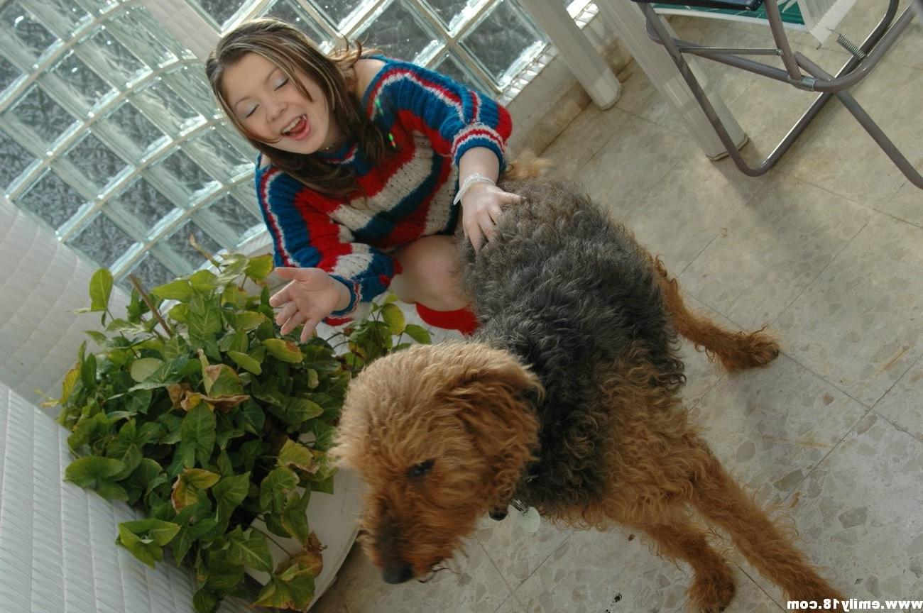 16P Amateur teen girl with her dog
