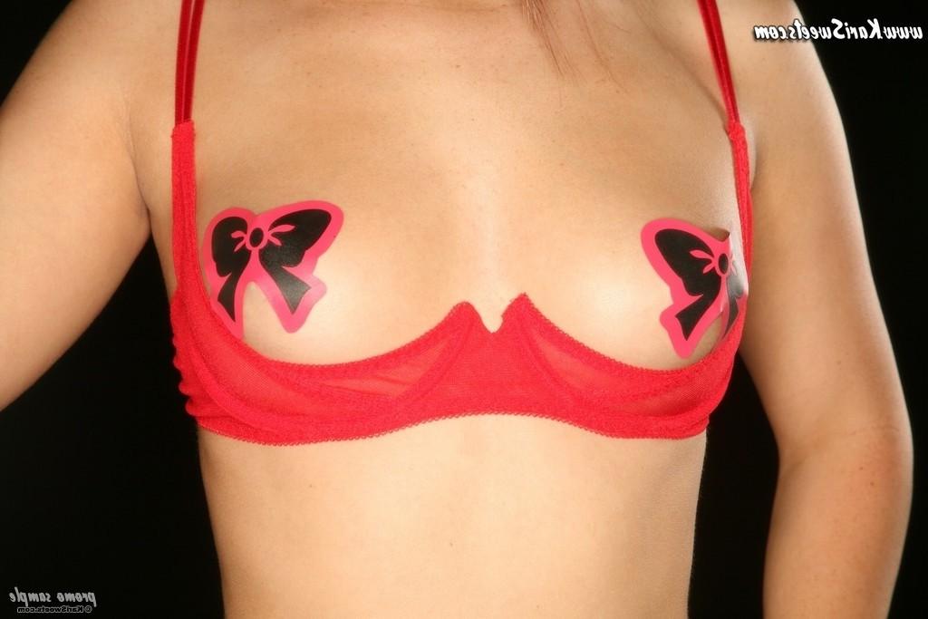 15P Teasing teen brunette with nipple stickers