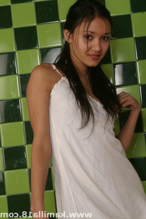 17P Perfect titted brunette teen shows her fresh body