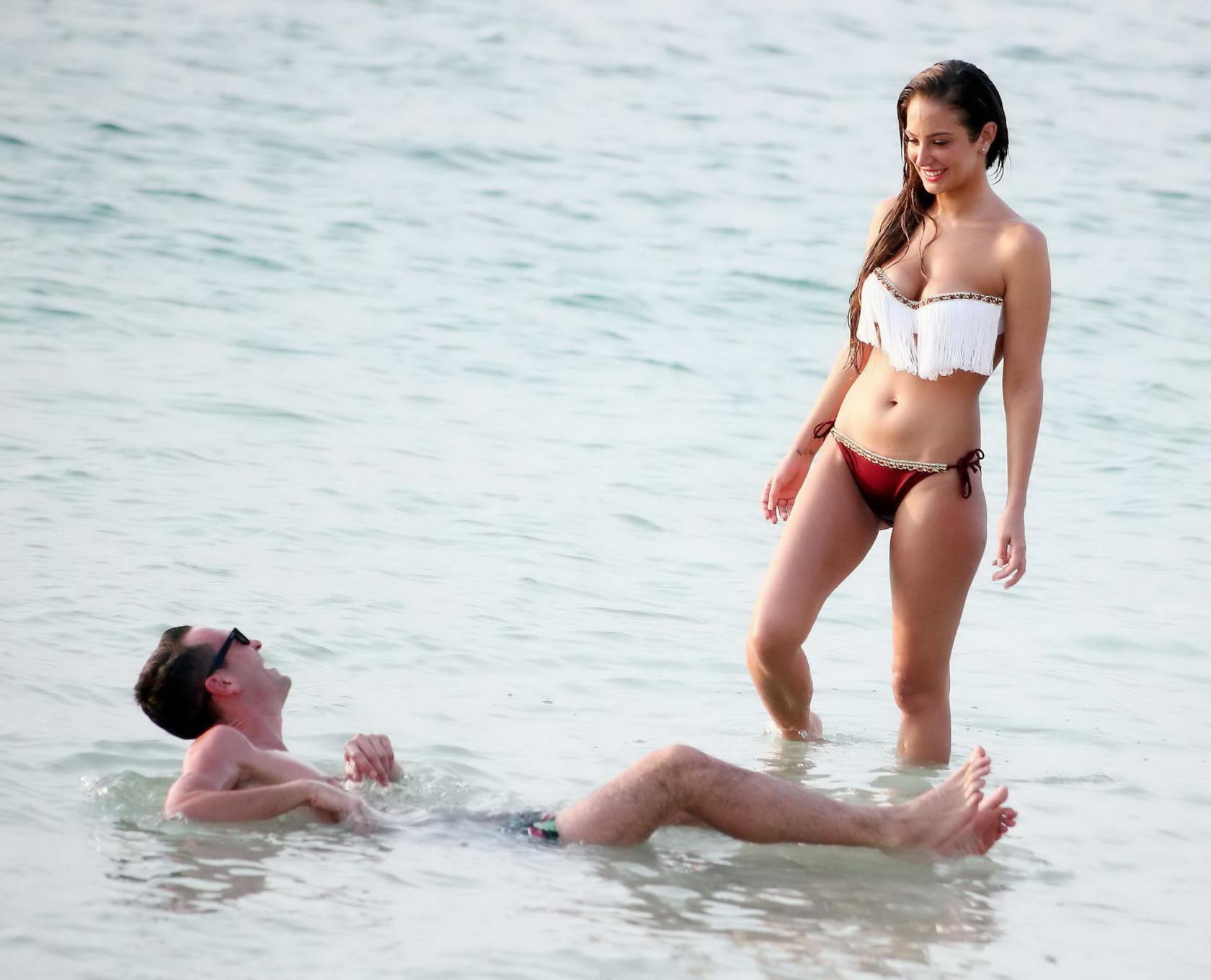 16P Tulisa Contostavlos showing off her perfect bikini body at the beach in Dubai