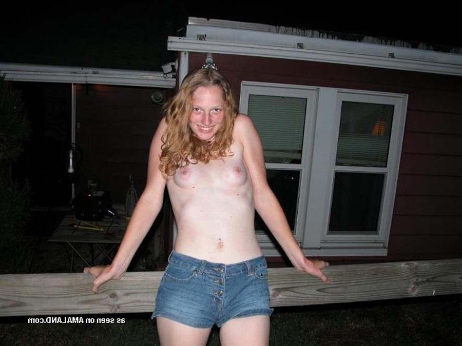 15P Pictures of a topless amateur teen spreading
