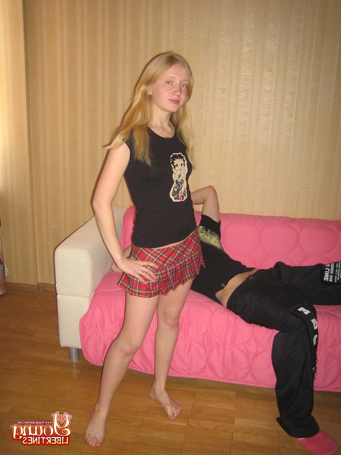 16P Petite blonde amateur teen gets facial