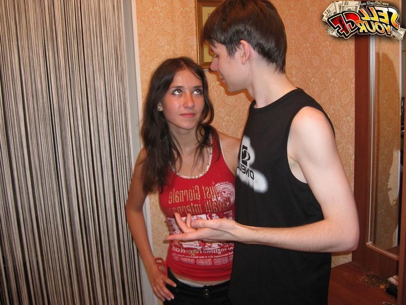 16P Broke teen fucks for jizz and a handful of cash