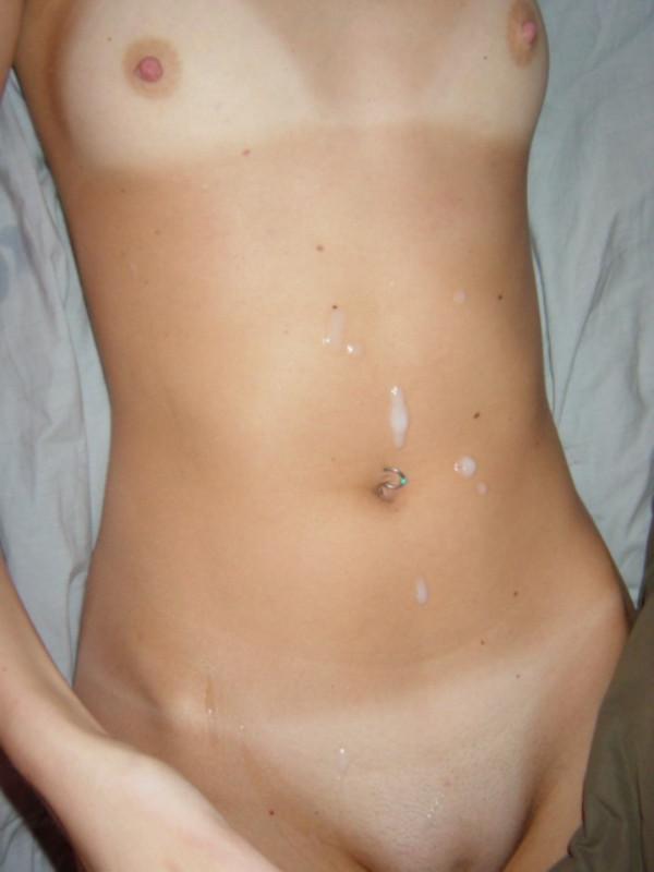 15P Cock sucking amateur teen GF splashed with cum in homemade pix