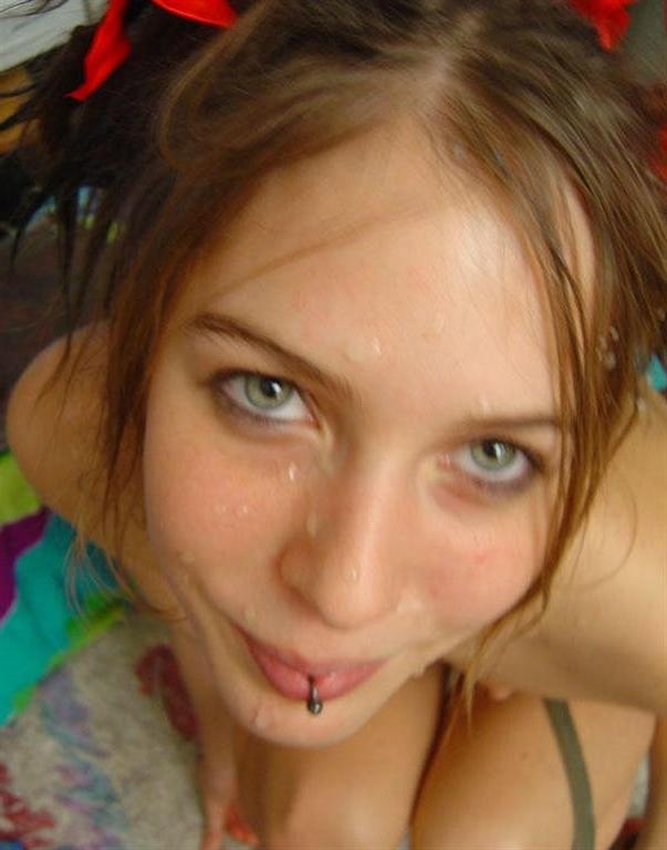 15P Homemade pix of amateur teen girlfriends getting coated in cum
