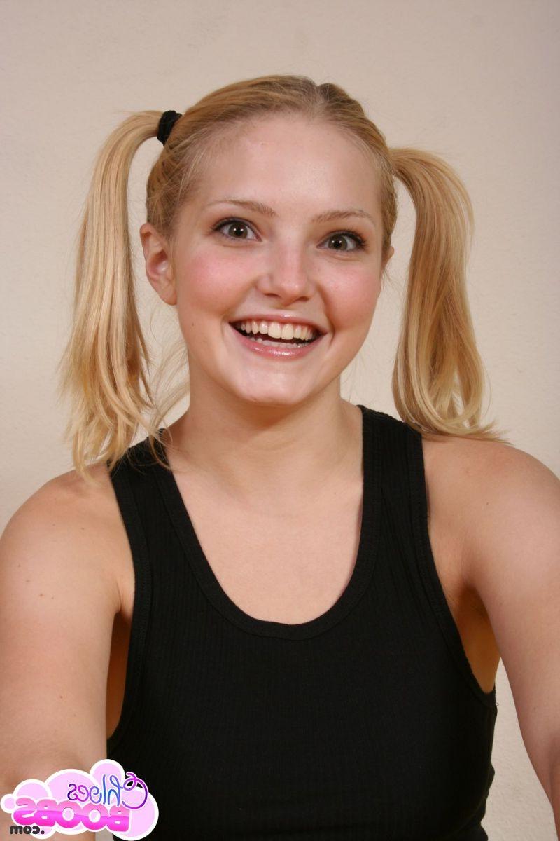 16P Cute amateur teen tease in pigtails