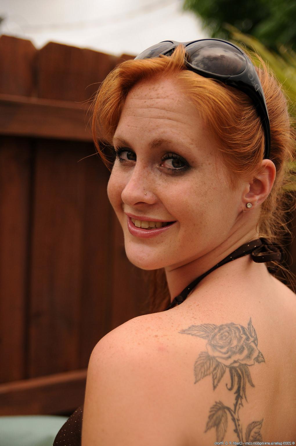 15P Cute redhead girl next door teen toying pussy