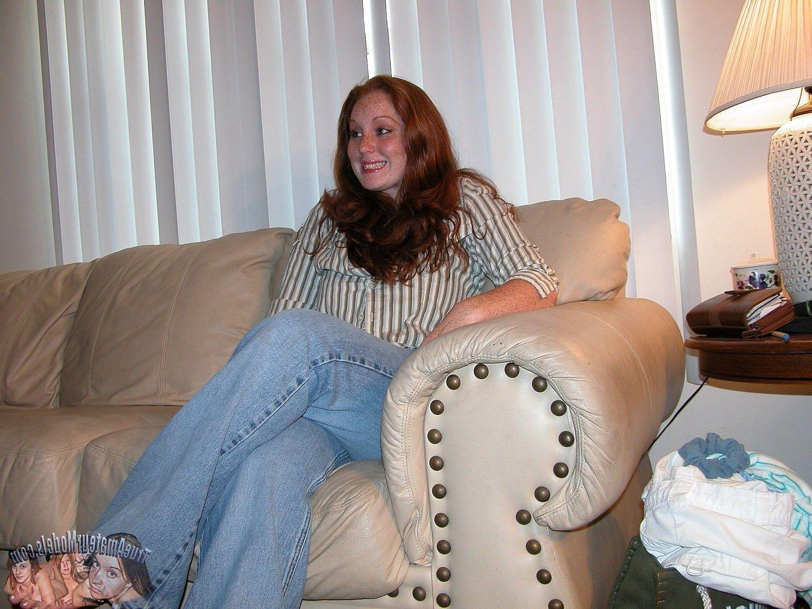 17P Red headed amateur teen models nude and gets pounded hard