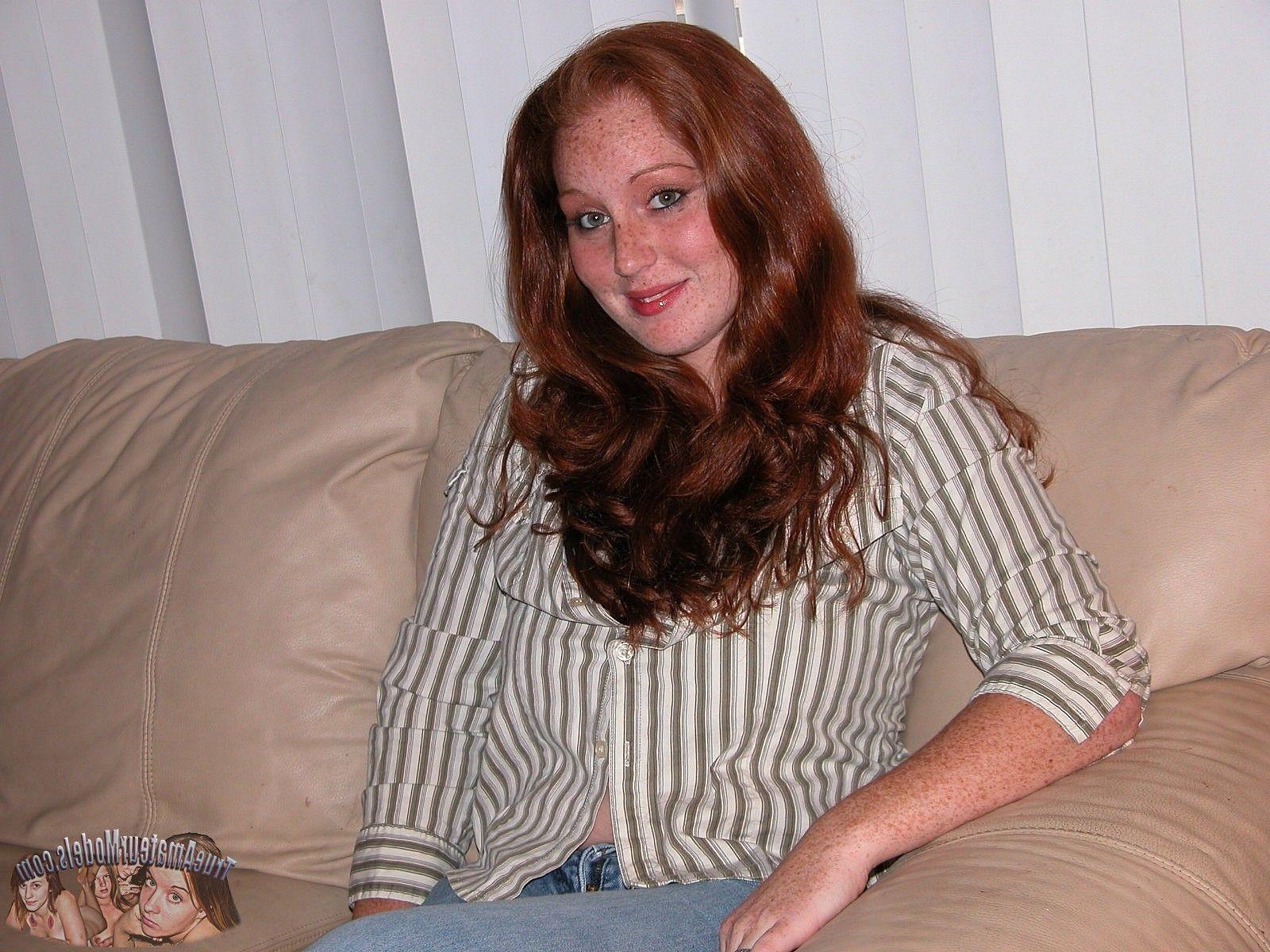 17P Red headed amateur teen models nude and gets pounded hard