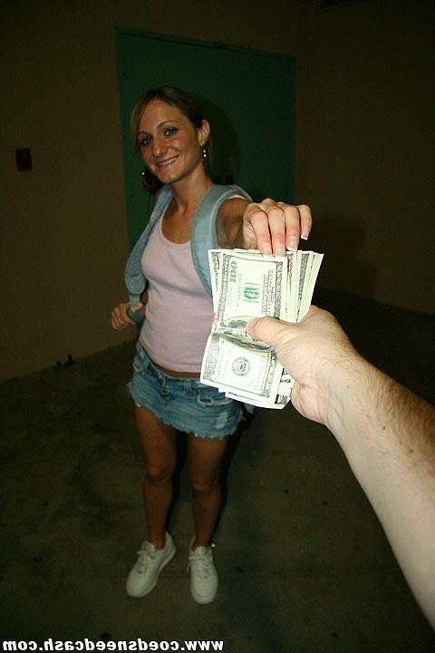 17P Blonde coed cutie drops her denim mini skirt for cash and a cock