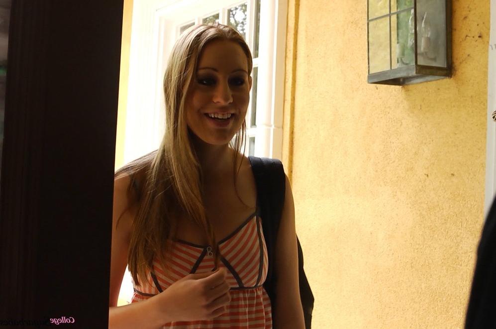 16P Titty brunette coed fucks sugardaddy for cash at his place