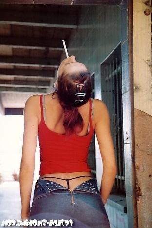 16P amateur teen babe smoking outside