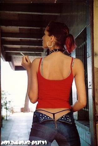 16P amateur teen babe smoking outside