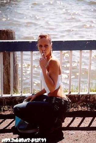 16P amateur teen babe smoking outside